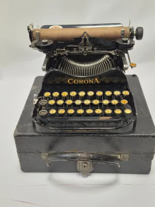 Máquina Escribir Antigua Corona Plegable