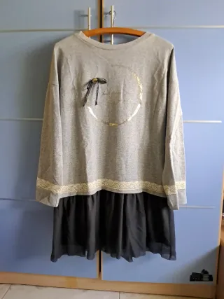 Vestido gris y negro talla M de Veluta Moda