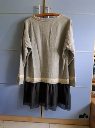 Vestido gris y negro talla M de Veluta Moda