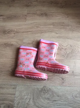 Botas de agua niña rosas con lazos