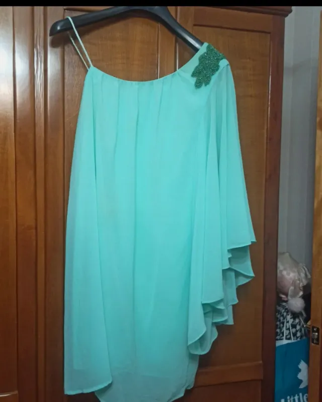 Vestido ancho teal talla única