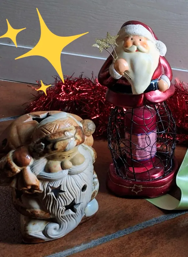 Set 2 Decorazioni Natalizie Babbo Natale