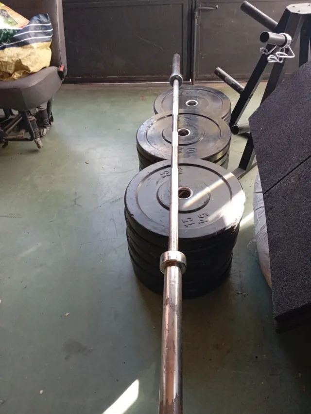 Barra 20kg + 220kg discos