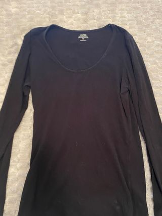 Camiseta KIABI manga larga negra talla M