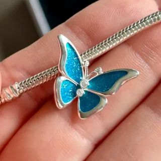 Charm Mariposa Azul Plata