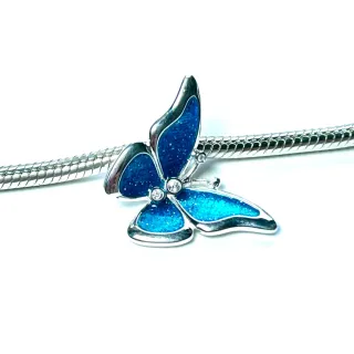 Charm Mariposa Azul Plata