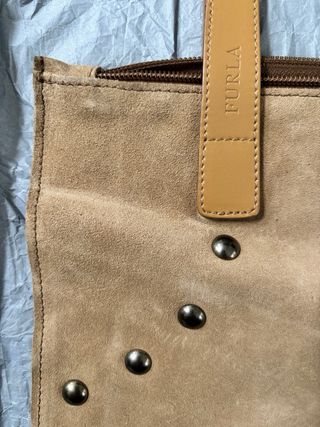 Bolso Furla Ante Beige Tachuelas