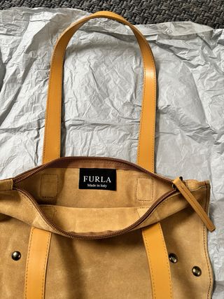 Bolso Furla Ante Beige Tachuelas