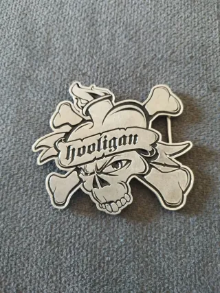 Hebilla cinturón Hooligan Calavera Huesos Cruzados