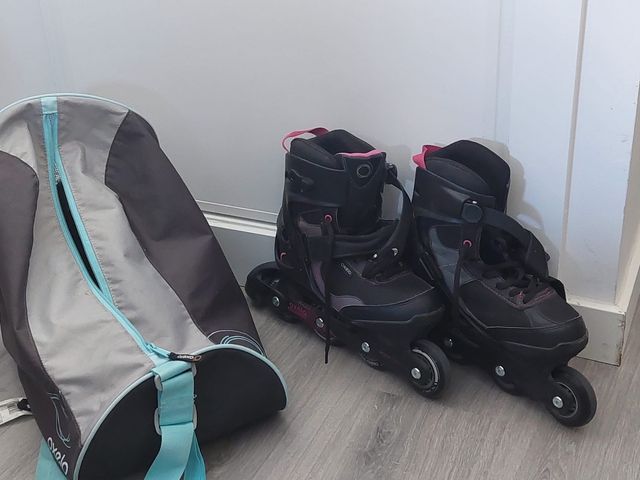 Patines Oxelo new roller fit 3 negros y rosas T.40