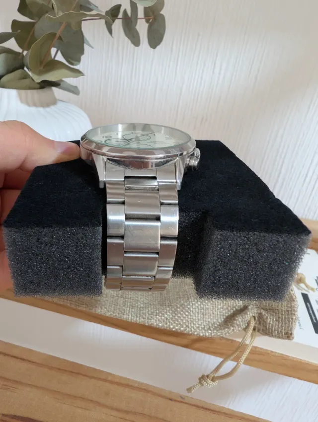 Lorus Chronograph VD57-X114 Esfera Blanca Acero