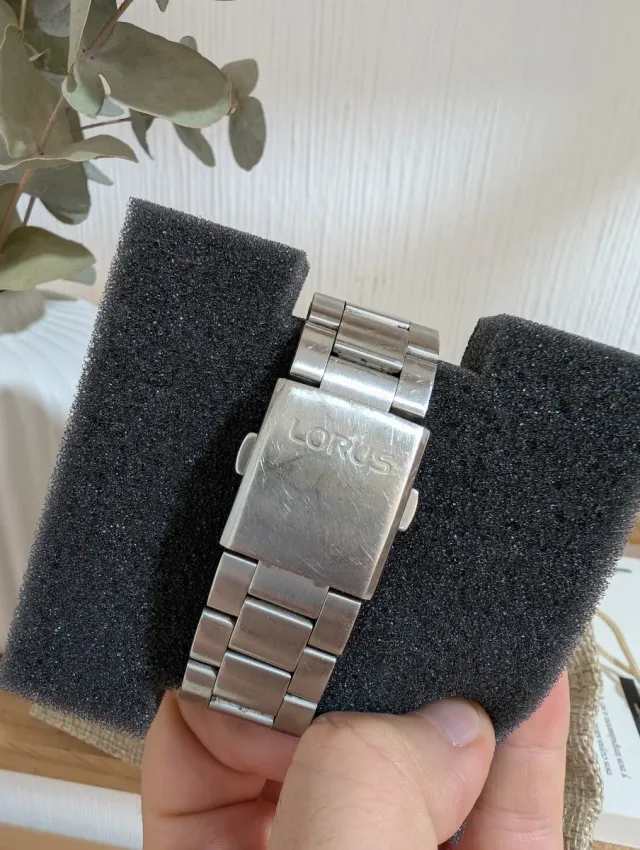 Lorus Chronograph VD57-X114 Esfera Blanca Acero