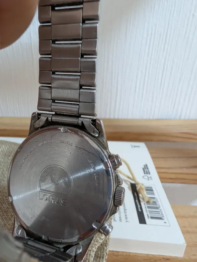 Lorus Chronograph VD57-X114 Esfera Blanca Acero