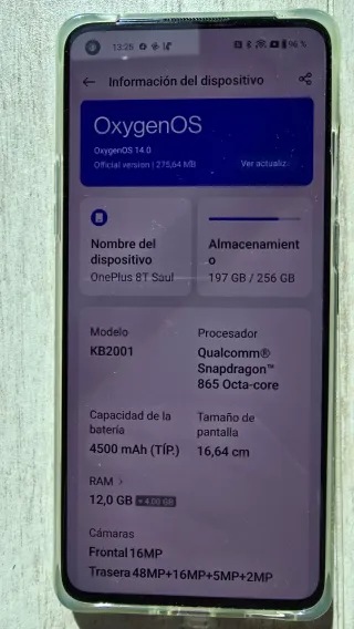 OnePlus 8T 256GB 12GB RAM Lunar Silver + protector
