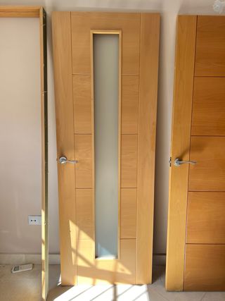 Puerta Madera Maciza Roble Completa