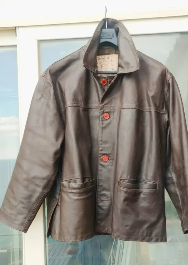 Giacca in pelle marrone vintage