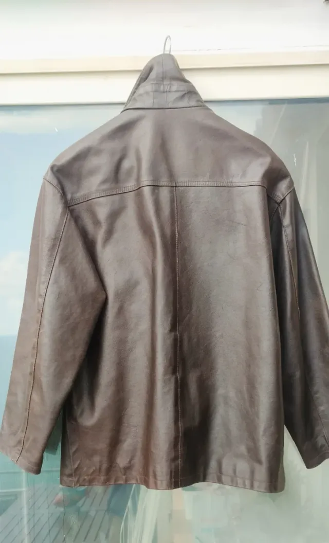 Giacca in pelle marrone vintage