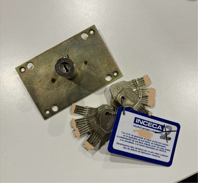 Bombín cerradura Inceca + 10 llaves.