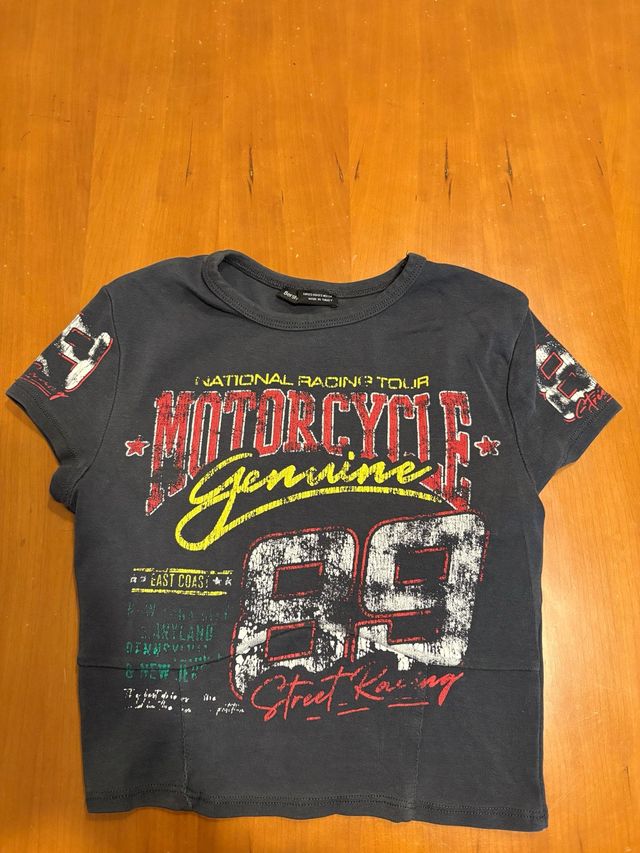 Camiseta Bershka Moto Racing Tour 89