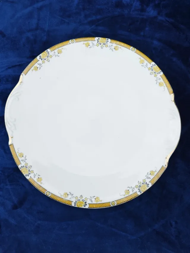 Plato para exponer postre porcelana dorado