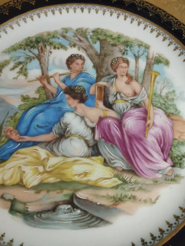 2 Platos Limoges Cerámica 25cm y 14cm