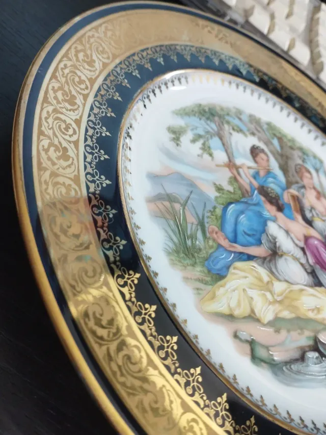 2 Platos Limoges Cerámica 25cm y 14cm