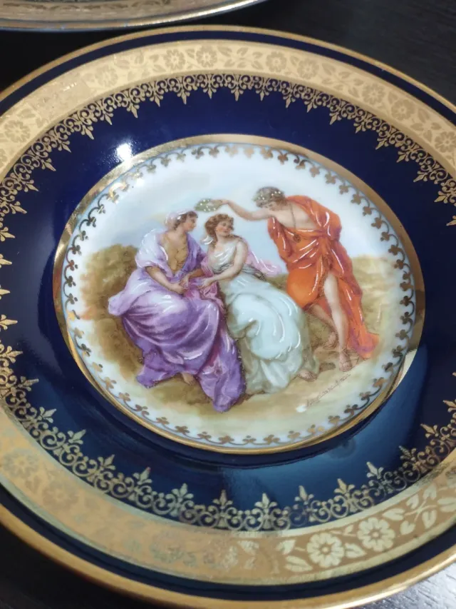 2 Platos Limoges Cerámica 25cm y 14cm