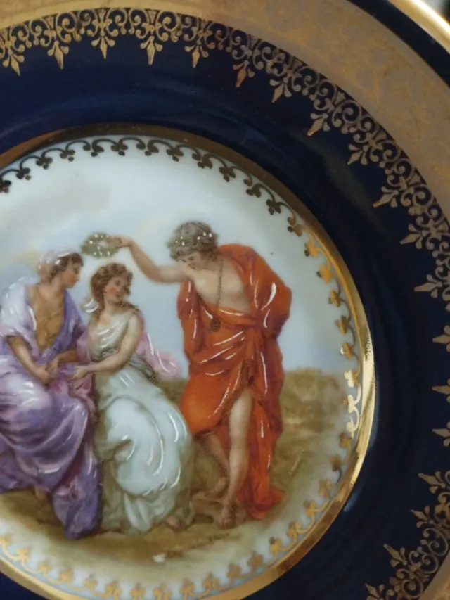 2 Platos Limoges Cerámica 25cm y 14cm