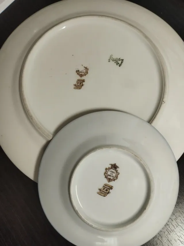 2 Platos Limoges Cerámica 25cm y 14cm