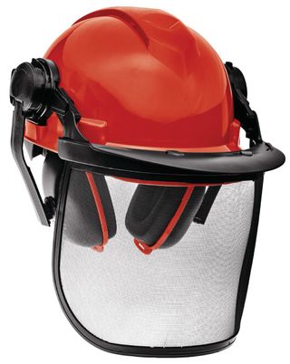 Casco Einhell seguridad ajustable con pantalla