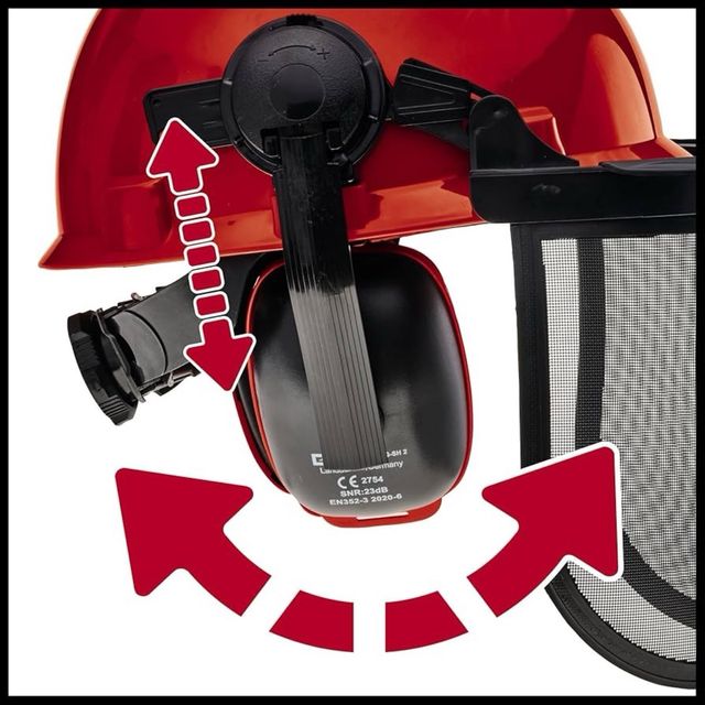 Casco Einhell seguridad ajustable con pantalla
