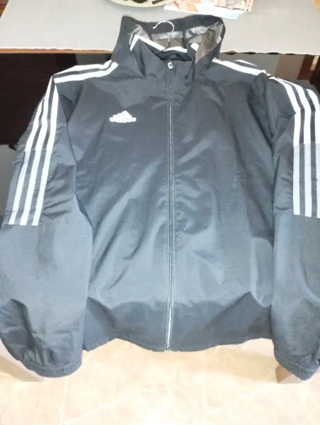 Chaqueta Adidas Hombre Negra y Gris
