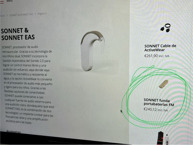 Funda portabaterías FM Sonnet 2 Med-El