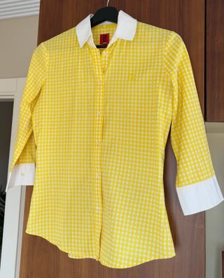 Blusa cuadros vichy amarilla Pedro del Hierro