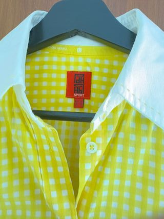 Blusa cuadros vichy amarilla Pedro del Hierro