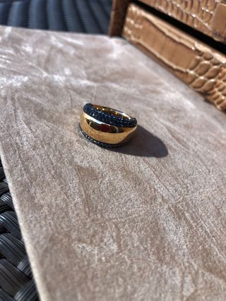 Anillo Swarovski Dorado y Negro