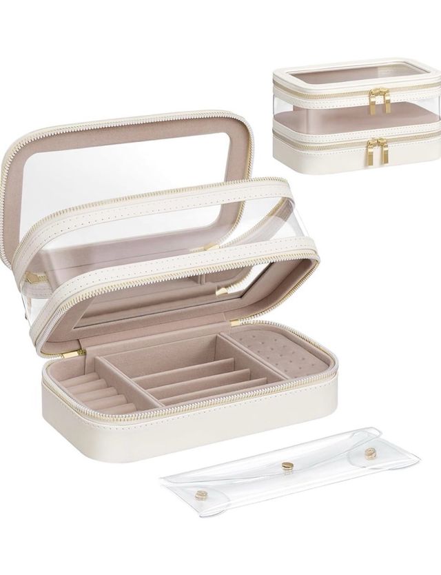 Neceser maquillaje con compartimento joyas