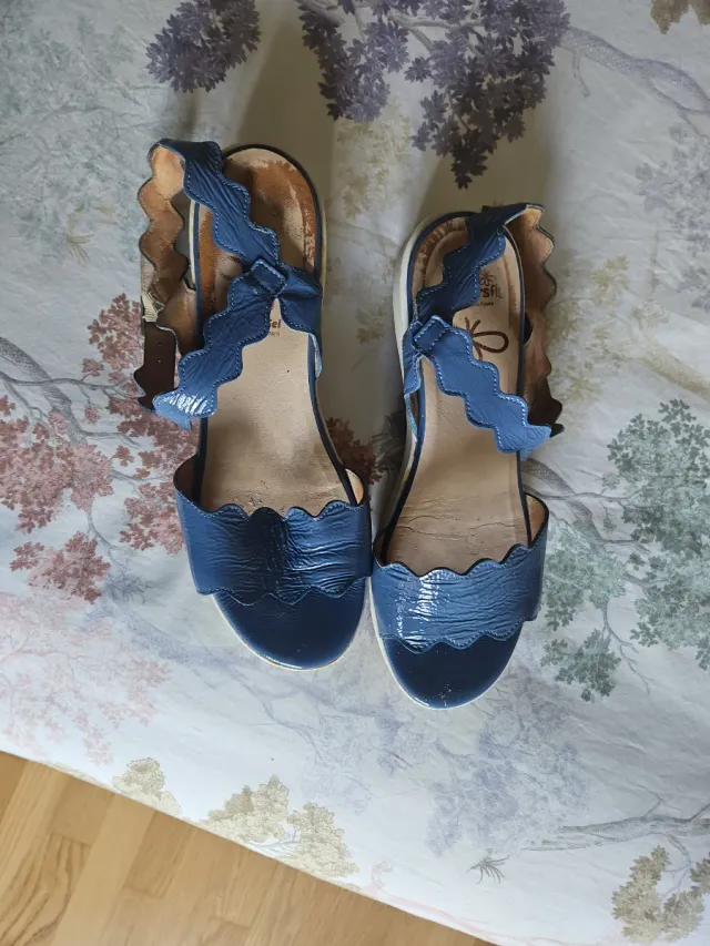 Sandalias Wonders azules mujer