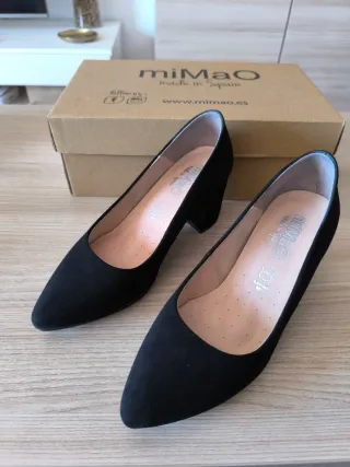 Zapato salón ante negro Talla 35 mimaO
