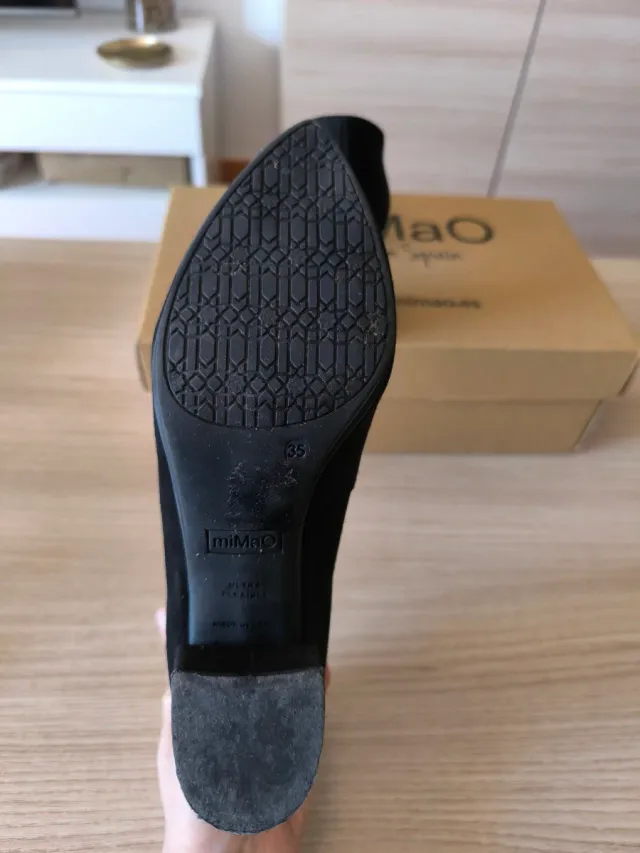 Zapato salón ante negro Talla 35 mimaO