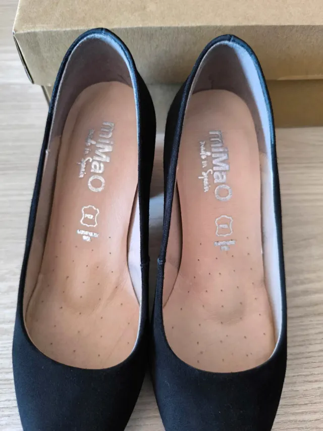 Zapato salón ante negro Talla 35 mimaO
