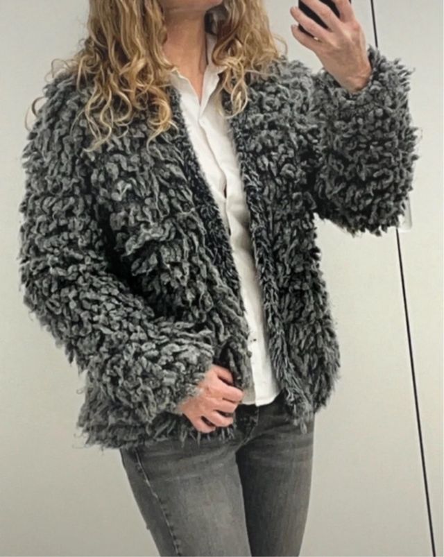 Chaqueta Zara pelo gris talla M