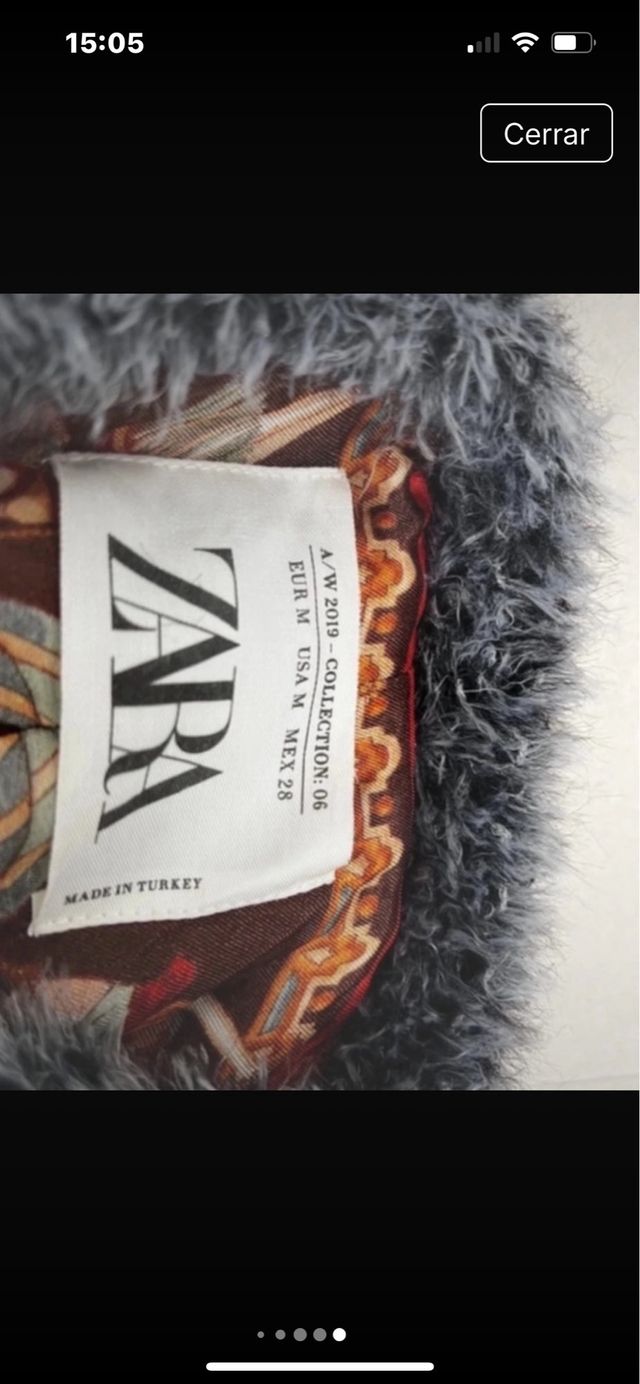 Chaqueta Zara pelo gris talla M