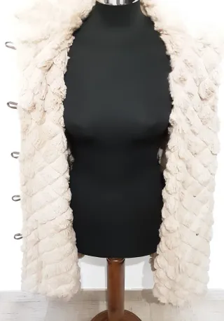 Giacca vintage in pelle vintage beige/marrone