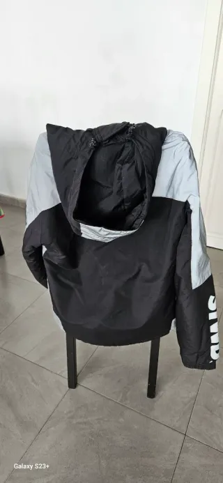 Chaqueta Anorak STWD Negra y Plateada