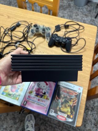 Consola PlayStation 2 Negra + 2 mandos