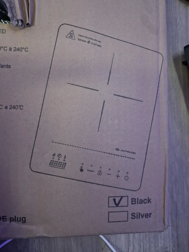 Placa Inducción Portátil 2000W Táctil