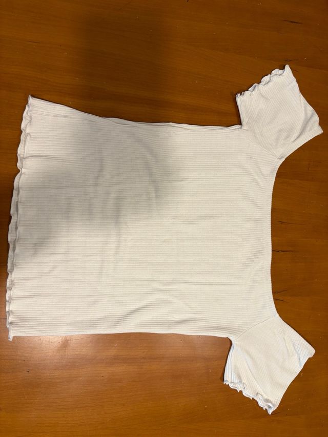 Top bandeau blanco canalé