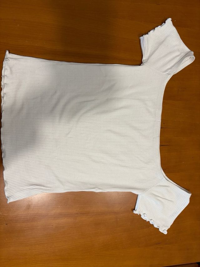 Top bandeau blanco canalé