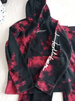 Chándal Hollister Hombre Negro y Rojo